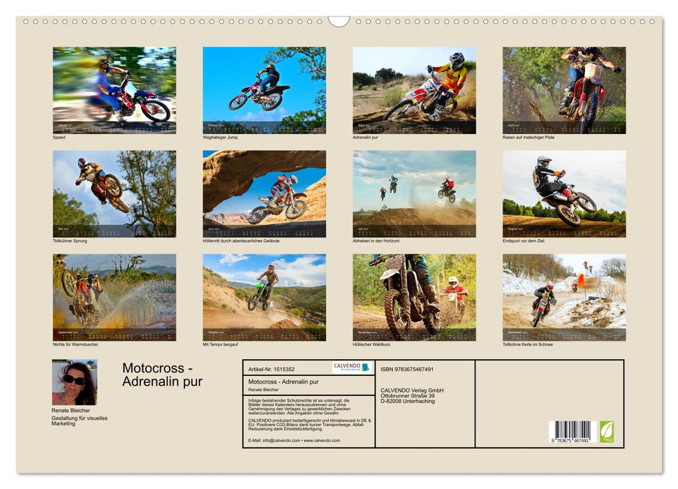 Motocross - pure adrenaline (CALVENDO wall calendar 2024) 