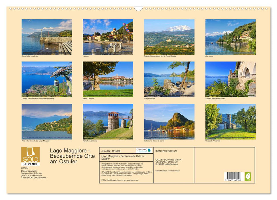Lake Maggiore - enchanting places on the eastern shore (CALVENDO wall calendar 2024) 