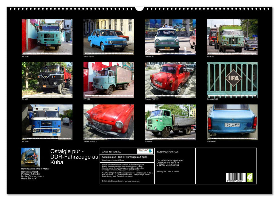 Ostalgie pur - DDR-Fahrzeuge auf Kuba (CALVENDO Wandkalender 2024)