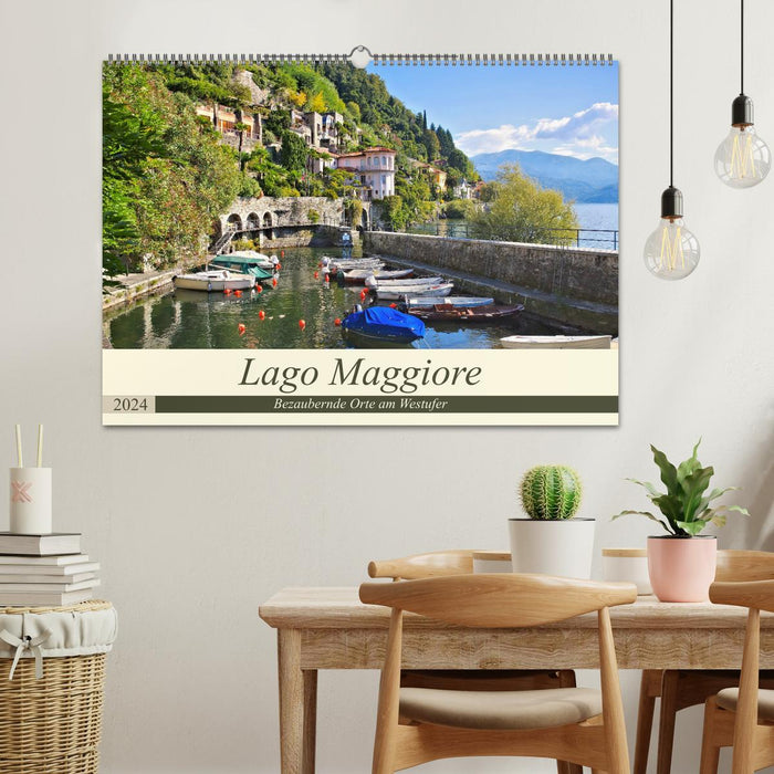 Lake Maggiore - enchanting places on the west bank (CALVENDO wall calendar 2024) 