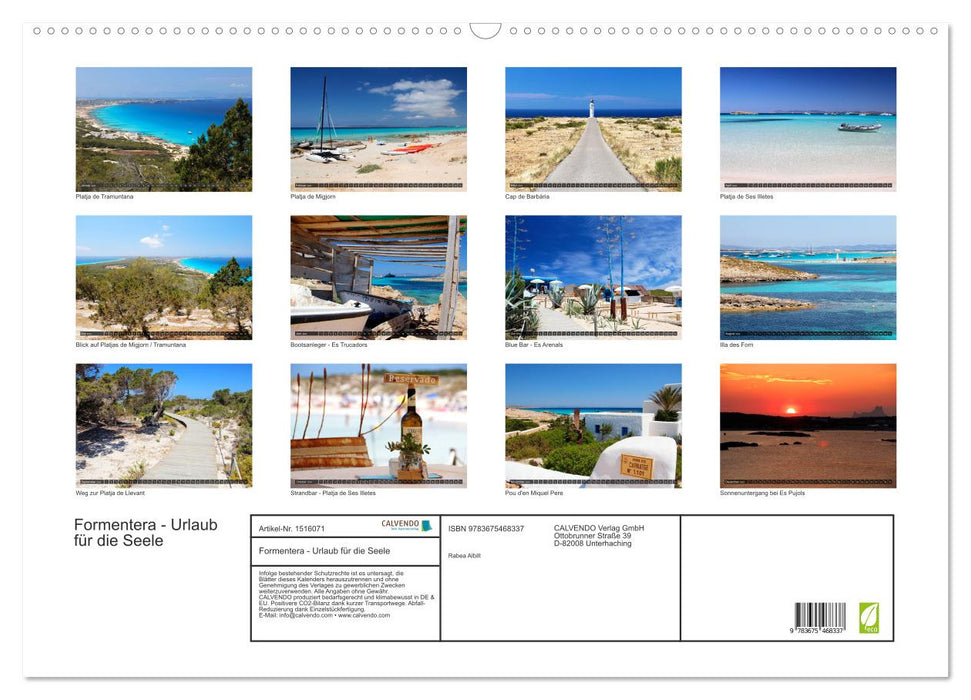 Formentera - Urlaub für die Seele (CALVENDO Wandkalender 2024)