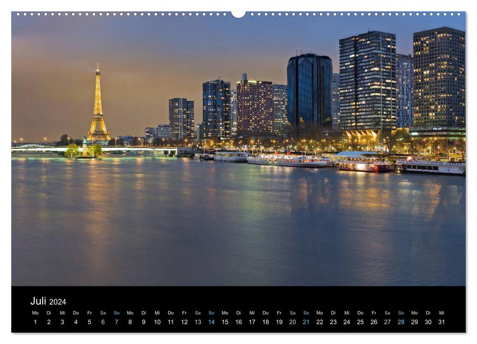 Paris bei Nacht 2024 (CALVENDO Premium Wandkalender 2024)