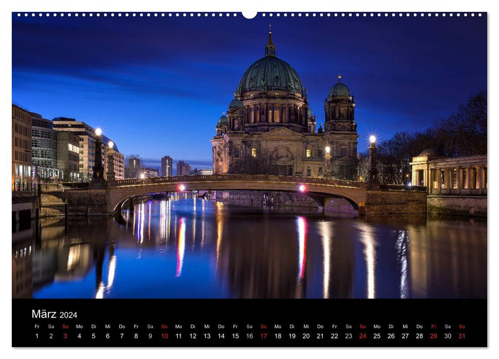 Berlin zwischen Tag und Nacht (CALVENDO Premium Wandkalender 2024)