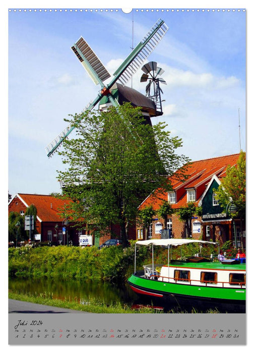 Windmühlen in Norddeutschland (CALVENDO Premium Wandkalender 2024)