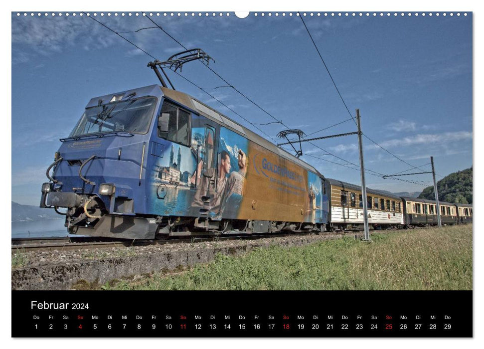 Schweizer Eisenbahn (CALVENDO Premium Wandkalender 2024)