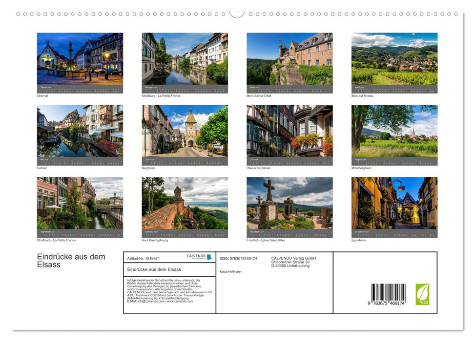 Impressions from Alsace (CALVENDO Premium Wall Calendar 2024) 