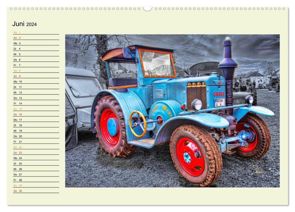Tractors - vintage cars (CALVENDO wall calendar 2024) 
