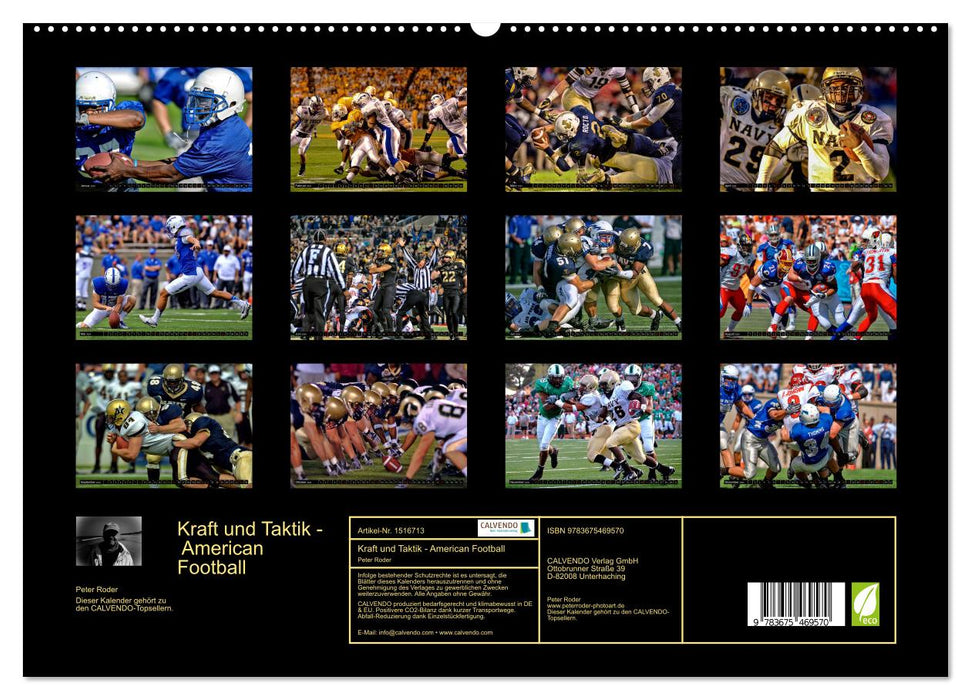 Kraft und Taktik - American Football (CALVENDO Premium Wandkalender 2024)