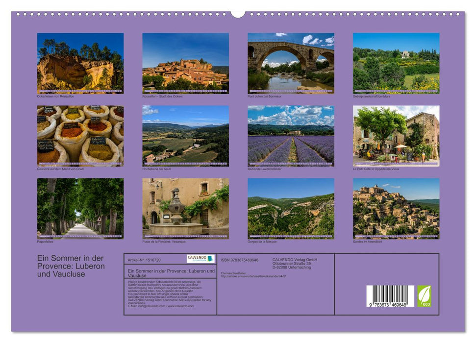 Un été en Provence : Luberon et Vaucluse (Calendrier mural CALVENDO Premium 2024) 