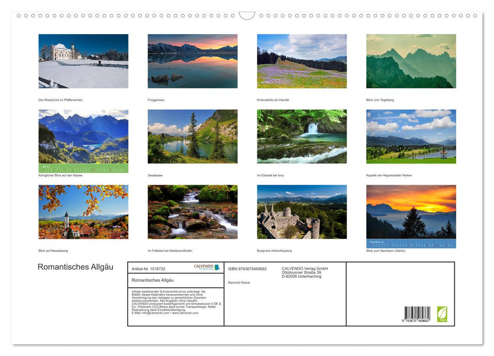 Romantic Allgäu (CALVENDO wall calendar 2024) 