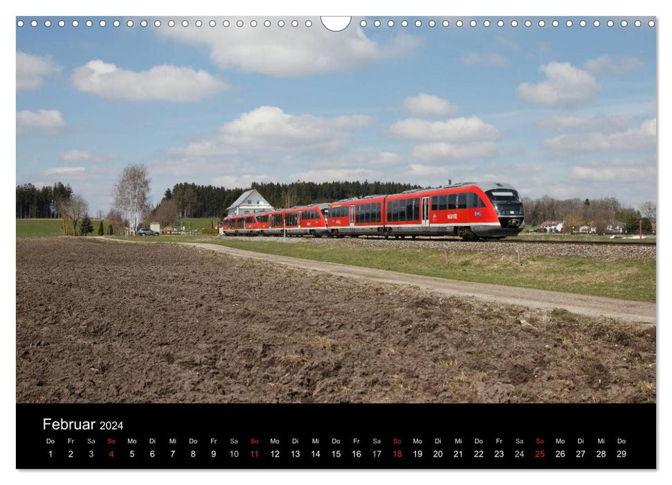 By train through the Alps (CALVENDO wall calendar 2024) 