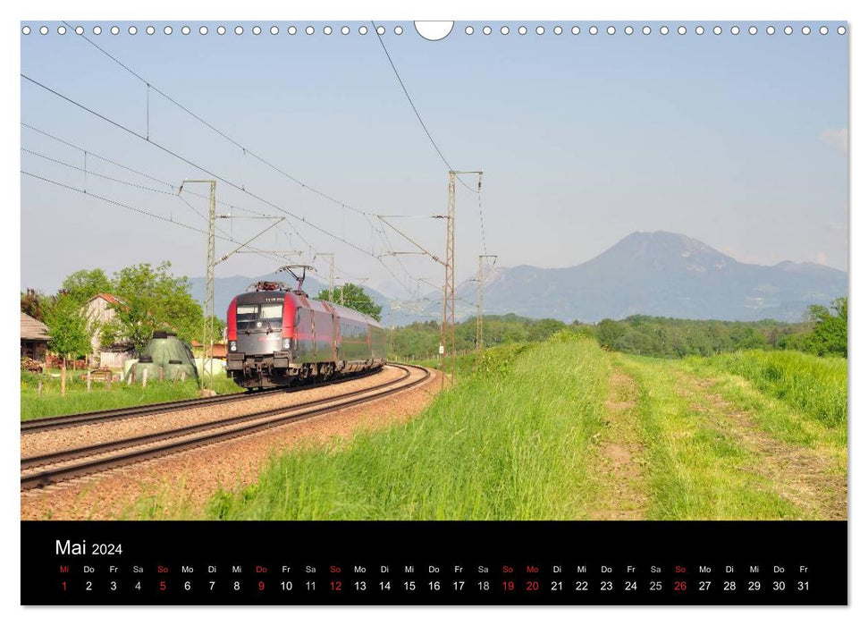 Mit der Bahn durch die Alpen (CALVENDO Wandkalender 2024)