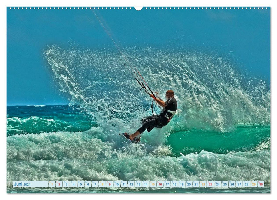 Kitesurfing - above the waves (CALVENDO wall calendar 2024) 