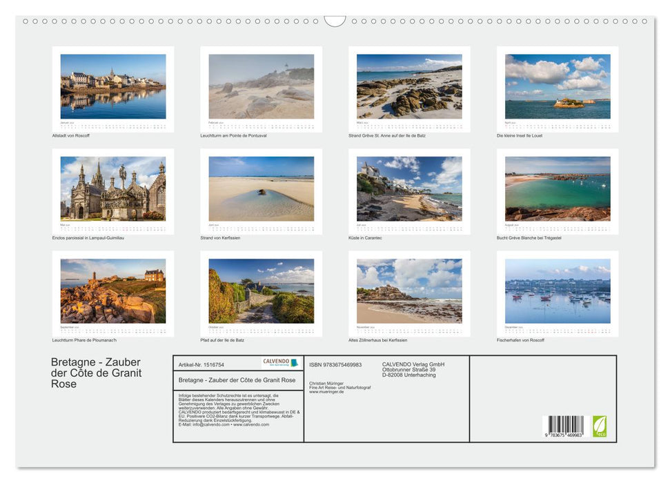 Brittany - Magic of the Côte de Granit Rose (CALVENDO wall calendar 2024) 