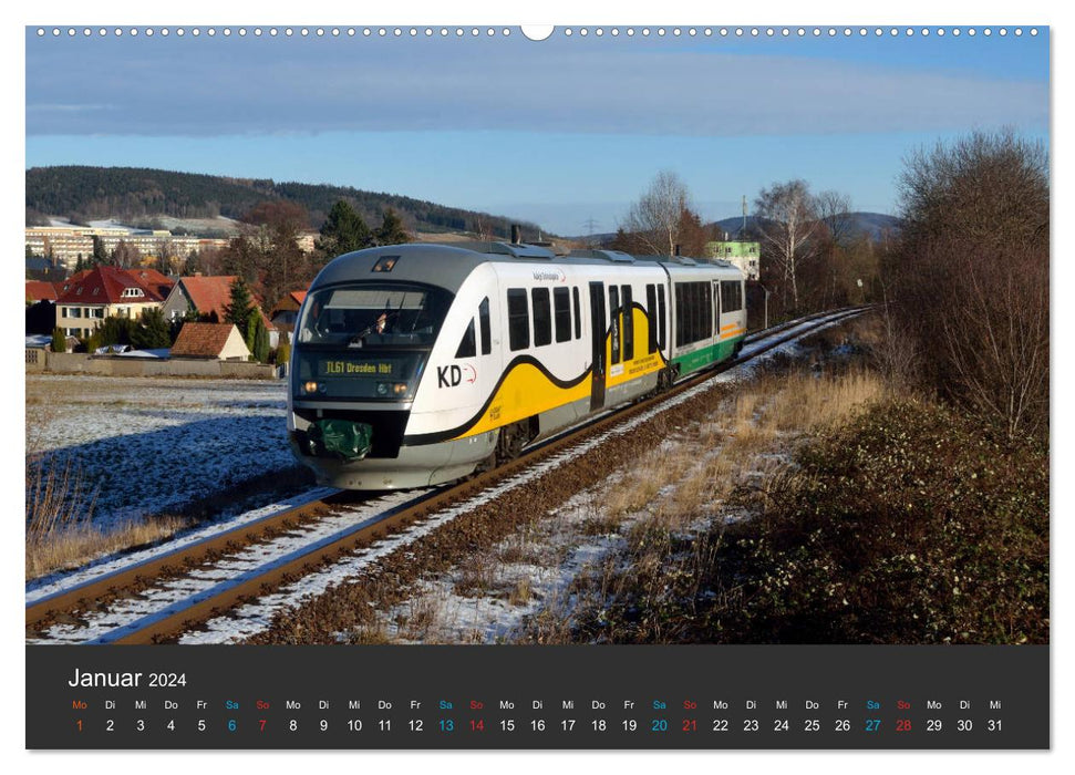 Chemins de fer de Haute-Lusace 2024 (Calvendo Premium Calendrier mural 2024) 