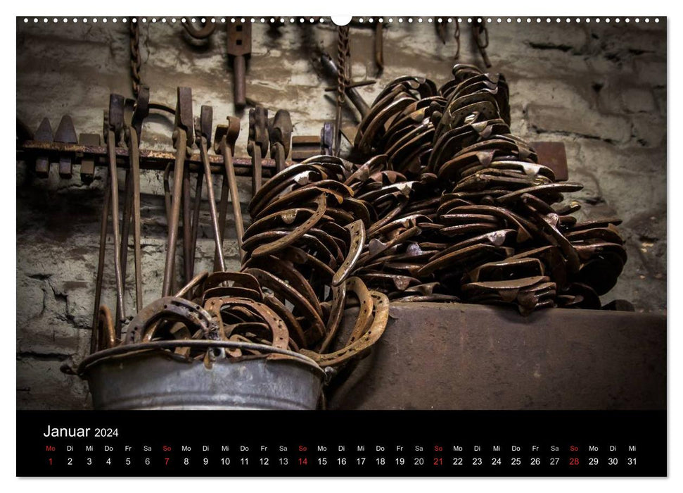 Hufschmiede - Impressionen eines alten Handwerks (CALVENDO Premium Wandkalender 2024)