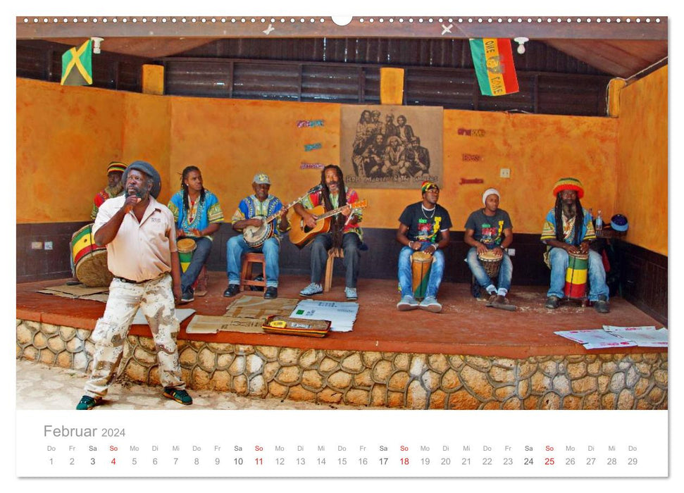 JAMAÏQUE Reggae, Rastafari et nature paradisiaque. (Calendrier mural CALVENDO Premium 2024) 
