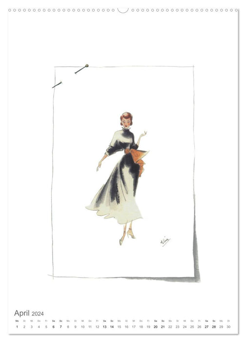 FIGURINEN 2024 - Fashion von 1949 - Originale von Elina Ruffinengo (CALVENDO Premium Wandkalender 2024)