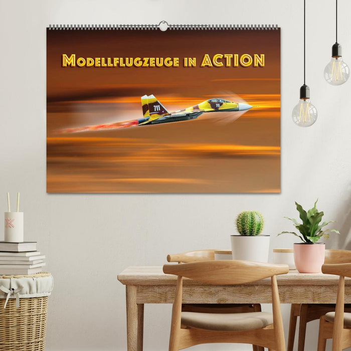 Maquettes d'avions en ACTION (calendrier mural CALVENDO 2024) 