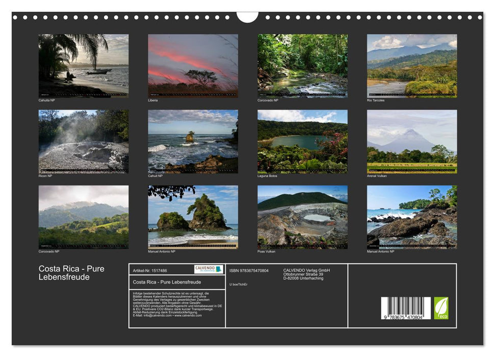 Costa Rica - Pure joy of life (CALVENDO wall calendar 2024) 