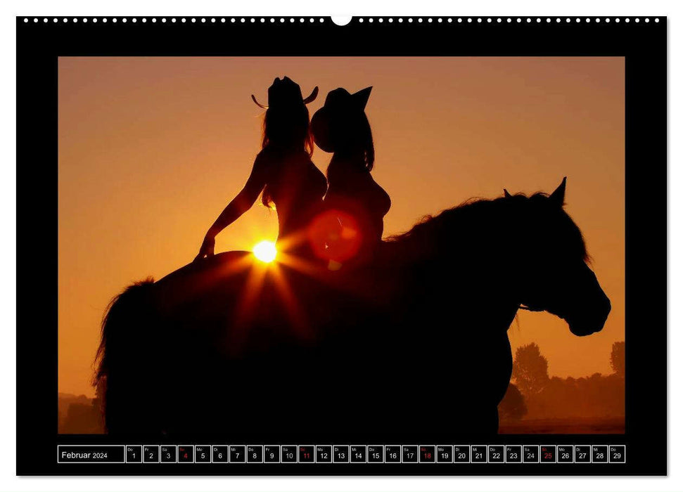 Titanen Girls 2024 - erotische Frauen und starke Pferde (CALVENDO Premium Wandkalender 2024)