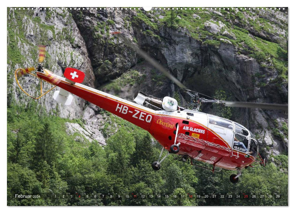 Helikopter in der Luft (CALVENDO Premium Wandkalender 2024)