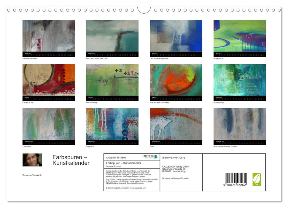 Traces de couleur - Calendrier artistique (Calendrier mural CALVENDO 2024) 