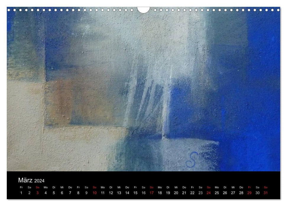 Traces de couleur - Calendrier artistique (Calendrier mural CALVENDO 2024) 