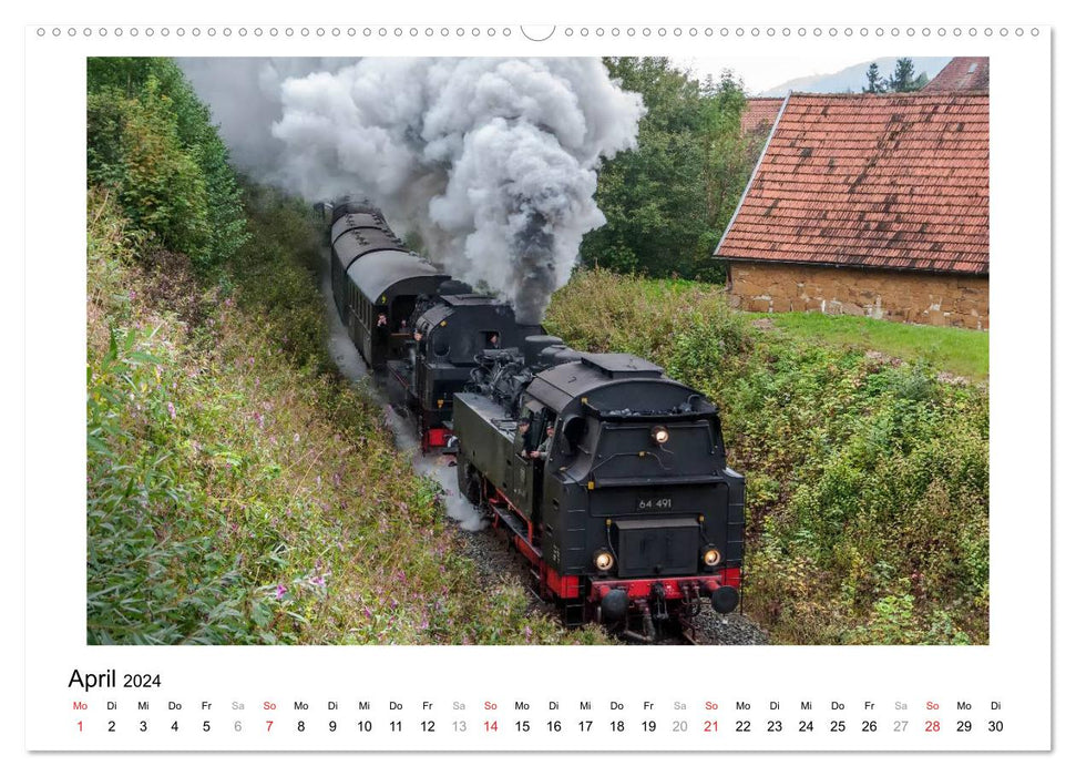 En train vers la Suisse franconienne (calendrier mural CALVENDO 2024) 