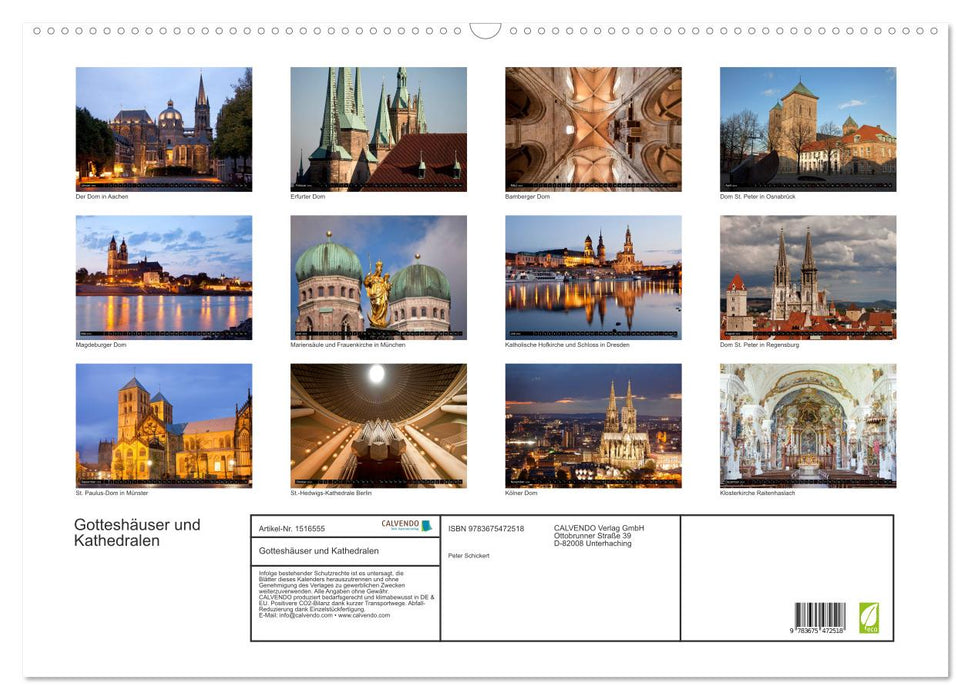 Houses of worship and cathedrals (CALVENDO wall calendar 2024) 
