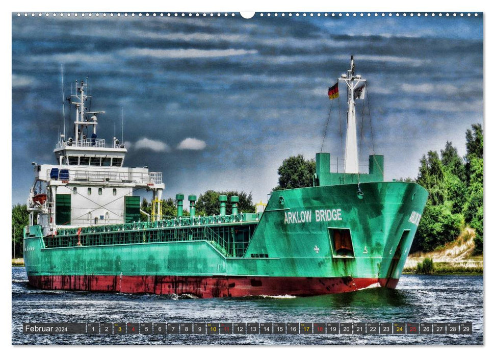 Transport ships giants of the seas (CALVENDO Premium Wall Calendar 2024) 