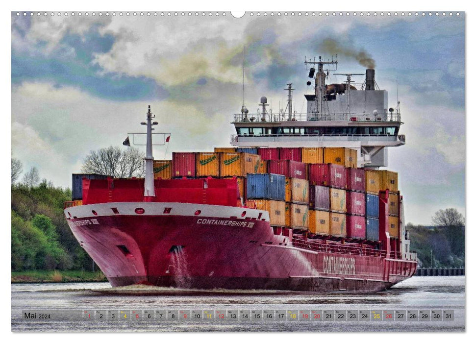 Transport ships giants of the seas (CALVENDO Premium Wall Calendar 2024) 