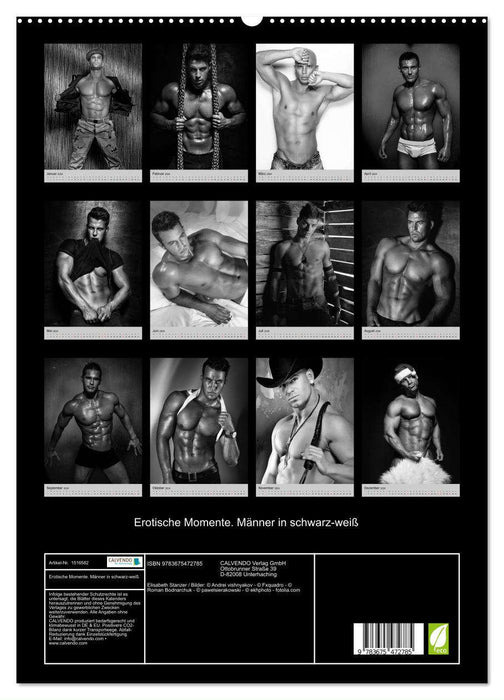 Erotische Momente. Männer in schwarz-weiß (CALVENDO Premium Wandkalender 2024)