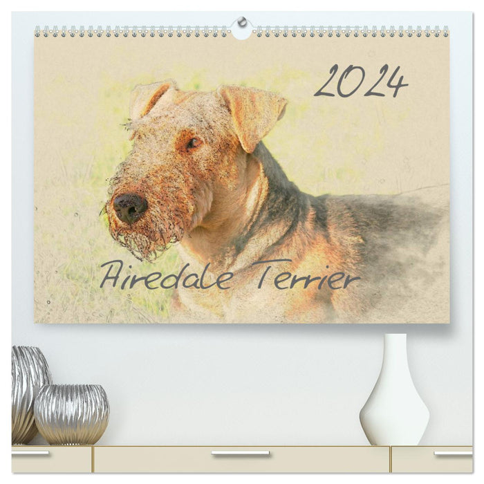 Airedale Terrier 2024 (CALVENDO Premium Wandkalender 2024)