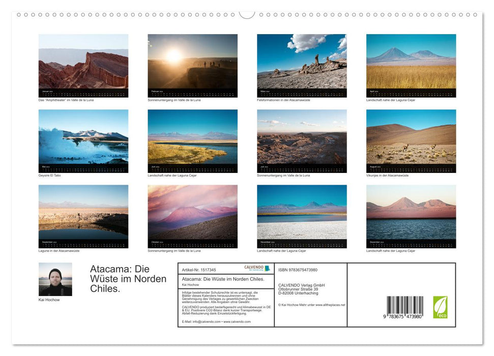 Atacama: Die Wüste im Norden Chiles (CALVENDO Premium Wandkalender 2024)