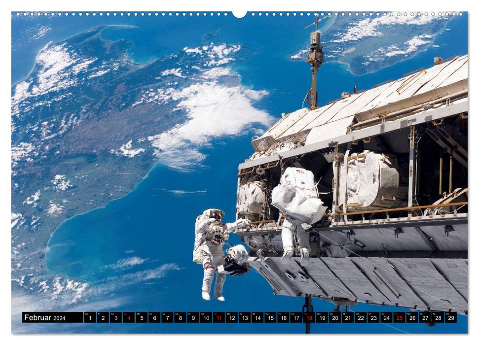 Voyages spatiaux et espace extra-atmosphérique (Calendrier mural CALVENDO Premium 2024) 