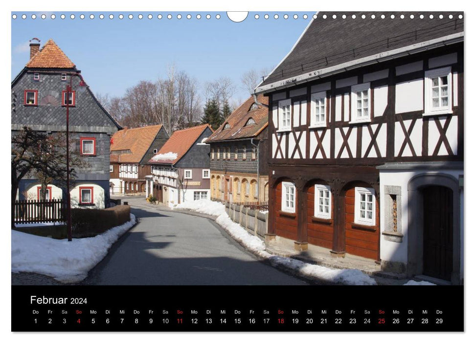 Oberlausitz - Land der Umgebindehäuser (CALVENDO Wandkalender 2024)