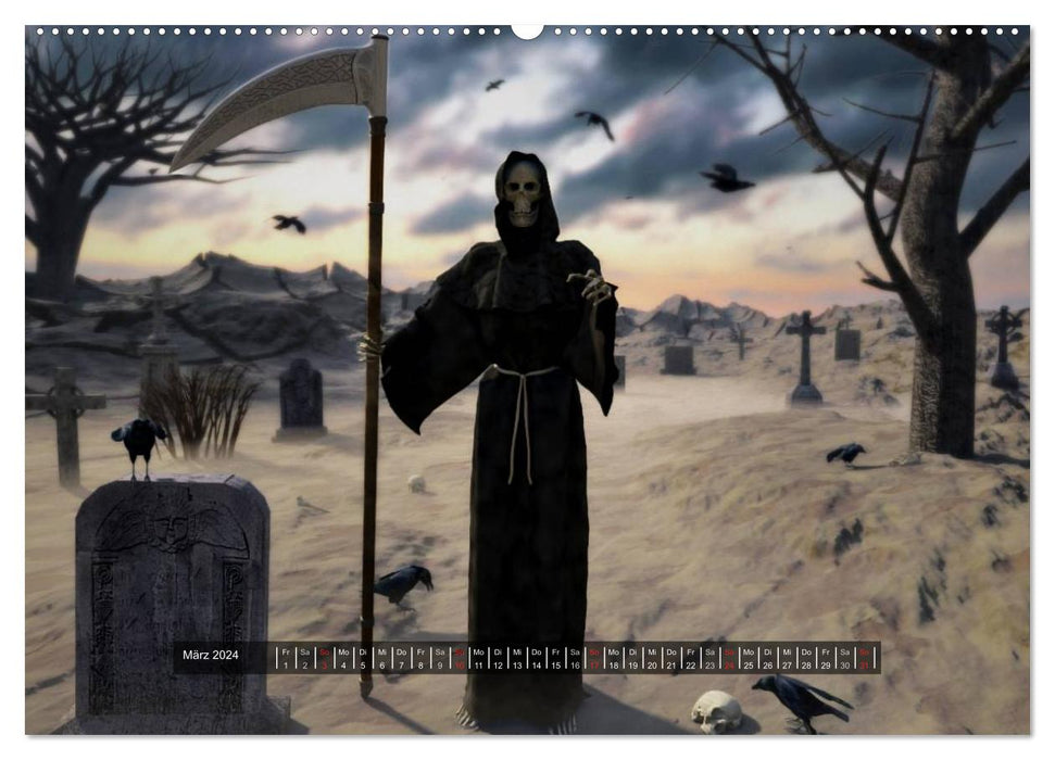 Welten der Nacht – Gothic und Dark Art (CALVENDO Premium Wandkalender 2024)