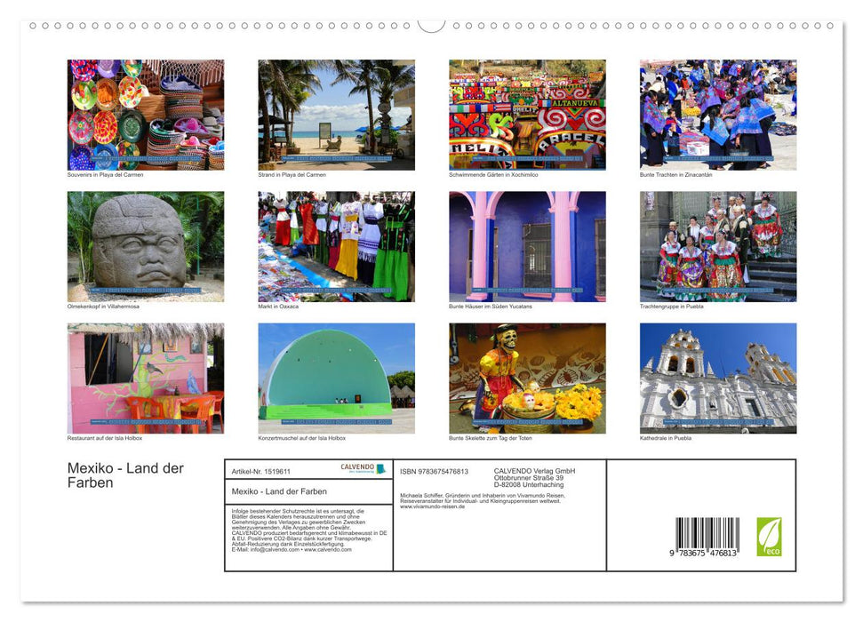 Mexiko - Land der Farben (CALVENDO Premium Wandkalender 2024)