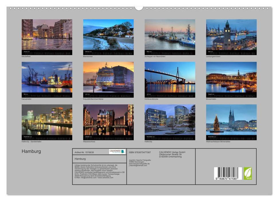 Hamburg (CALVENDO Premium Wandkalender 2024)