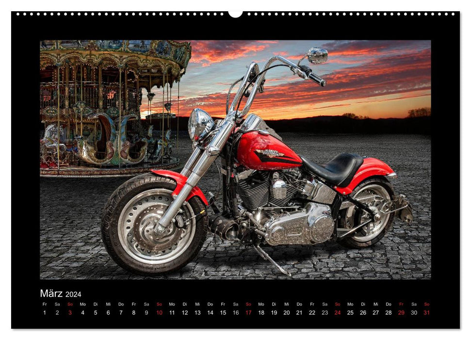Motorrad-Träume – Chopper und Custombikes (CALVENDO Wandkalender 2024)