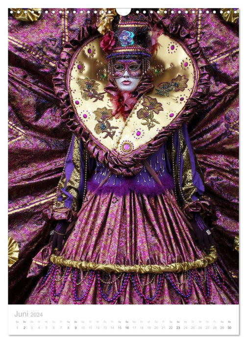 Masken der Sehnsucht - Karneval in Venedig (CALVENDO Wandkalender 2024)