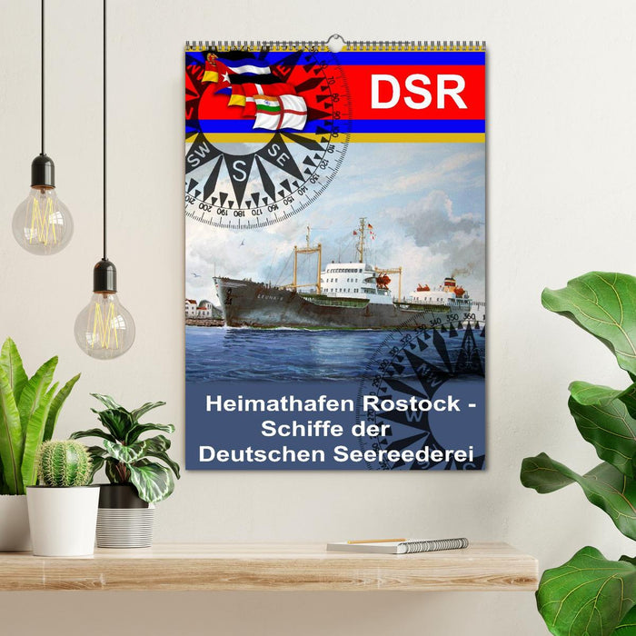 Heimathafen Rostock - Schiffe der Deutschen Seereederei (CALVENDO Wandkalender 2024)