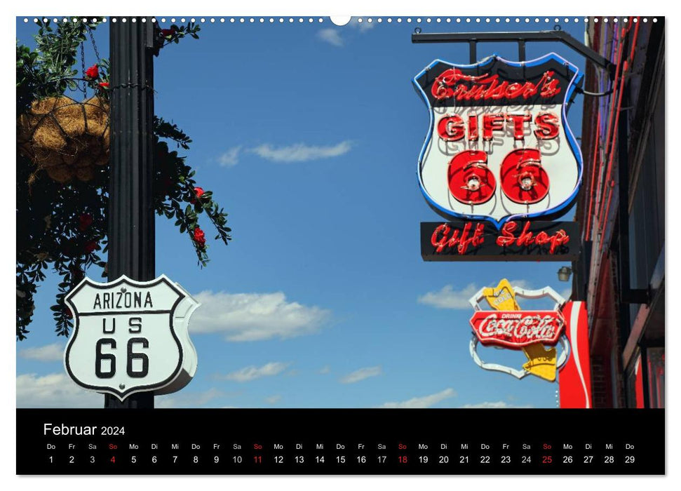 Route 66 dans le Sud-Ouest (Calendrier mural CALVENDO Premium 2024) 