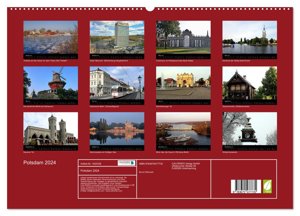 Potsdam 2024 (CALVENDO Premium Wandkalender 2024)