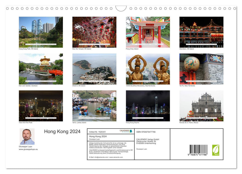 Hong Kong 2024 (calendrier mural CALVENDO 2024) 