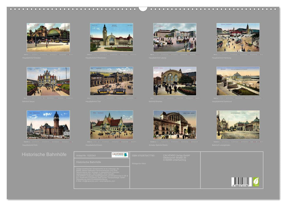 Historische Bahnhöfe (CALVENDO Wandkalender 2024)