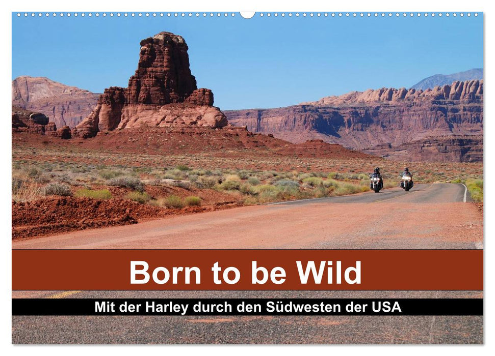 Born to be Wild - Avec la Harley à travers le sud-ouest des États-Unis (calendrier mural CALVENDO 2024) 