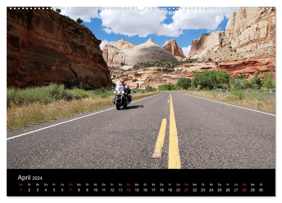Born to be Wild - Avec la Harley à travers le sud-ouest des États-Unis (calendrier mural CALVENDO 2024) 