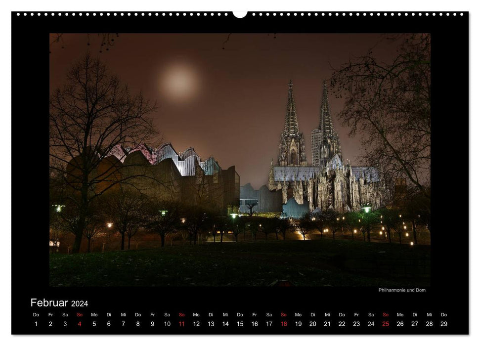 Köln – Nachts 2024 (CALVENDO Wandkalender 2024)